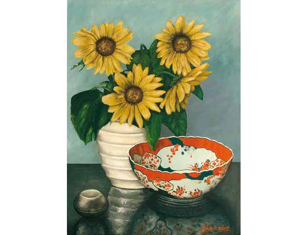 <p>Tournesols et porcelaine Imari</p>